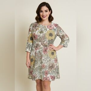 Opening Ceremony Multicolor Floral Print Dress Open Back Cape Overlay Size MEASU